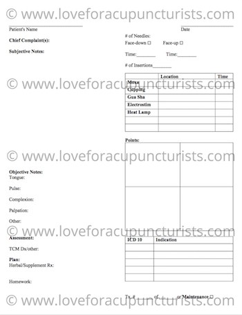 Sample SOAP – Love for Acupuncturists